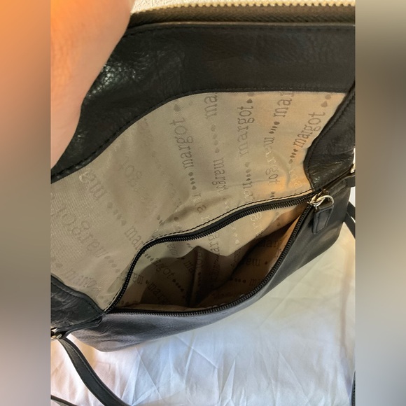 Margot fold over black leather crossbody - Picture 6 of 10